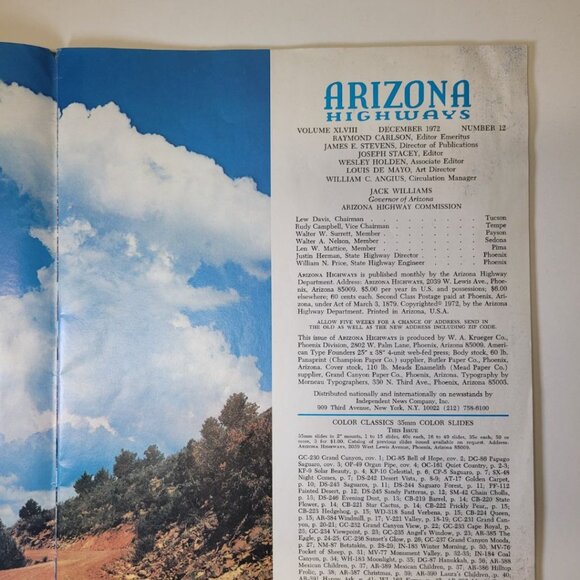 Arizona Highways December 1972 Holiday Seasons Greetings Christmas Snow Cactus - Picture 12 of 15